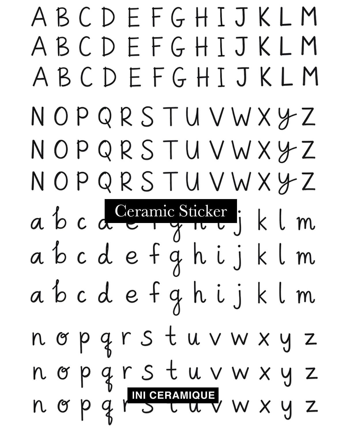 Sticker Céramique 'Handwritten Letters'