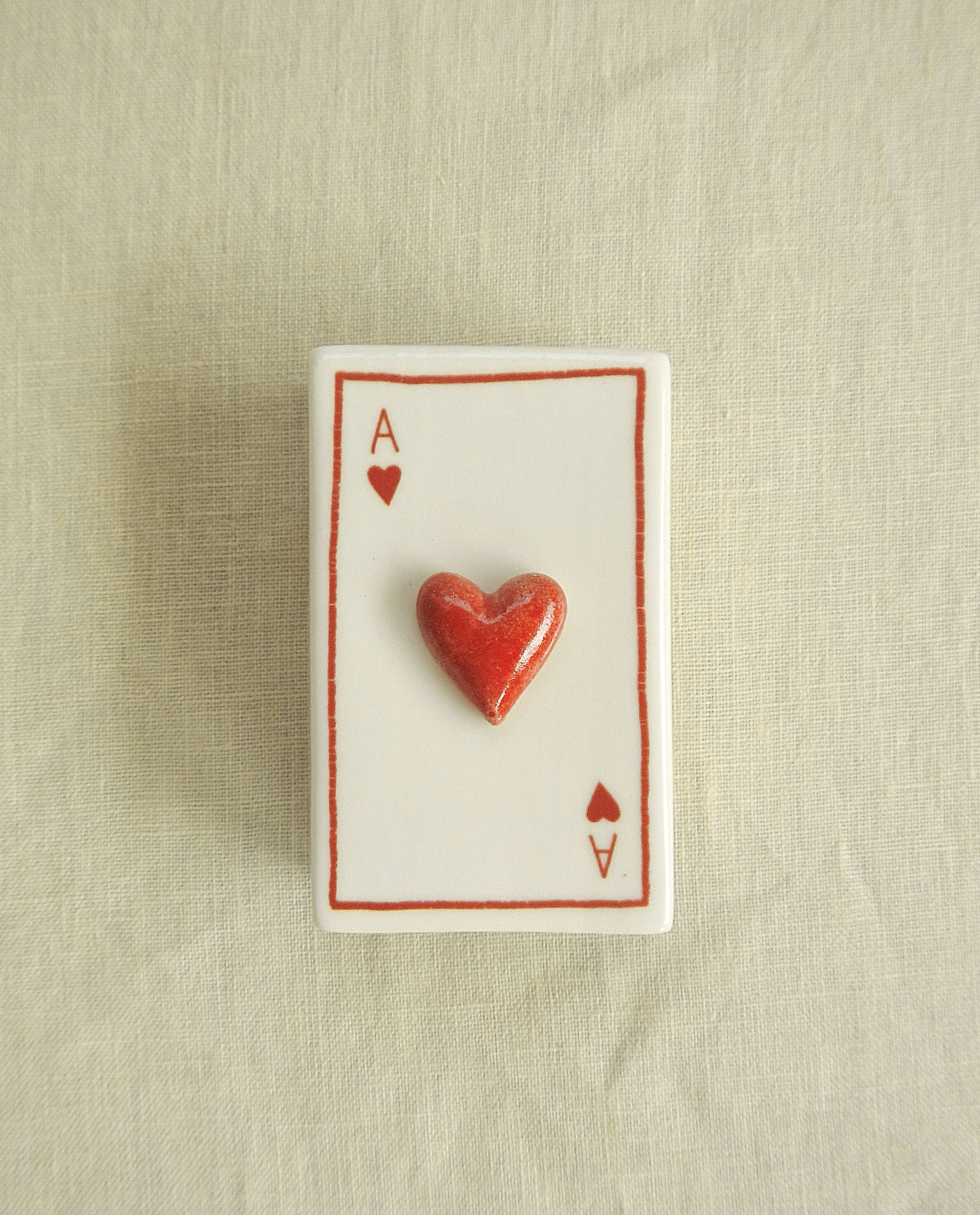 ‘Ace Of Hearts’ Ceramic Matchbox