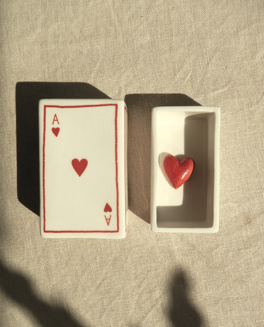 ‘Ace Of Hearts’ Ceramic Matchbox