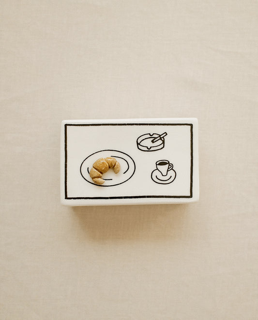 ‘Café’ Ceramic Matchbox