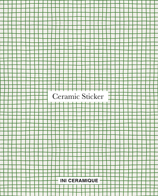 'Verdant Vichy' Ceramic Sticker