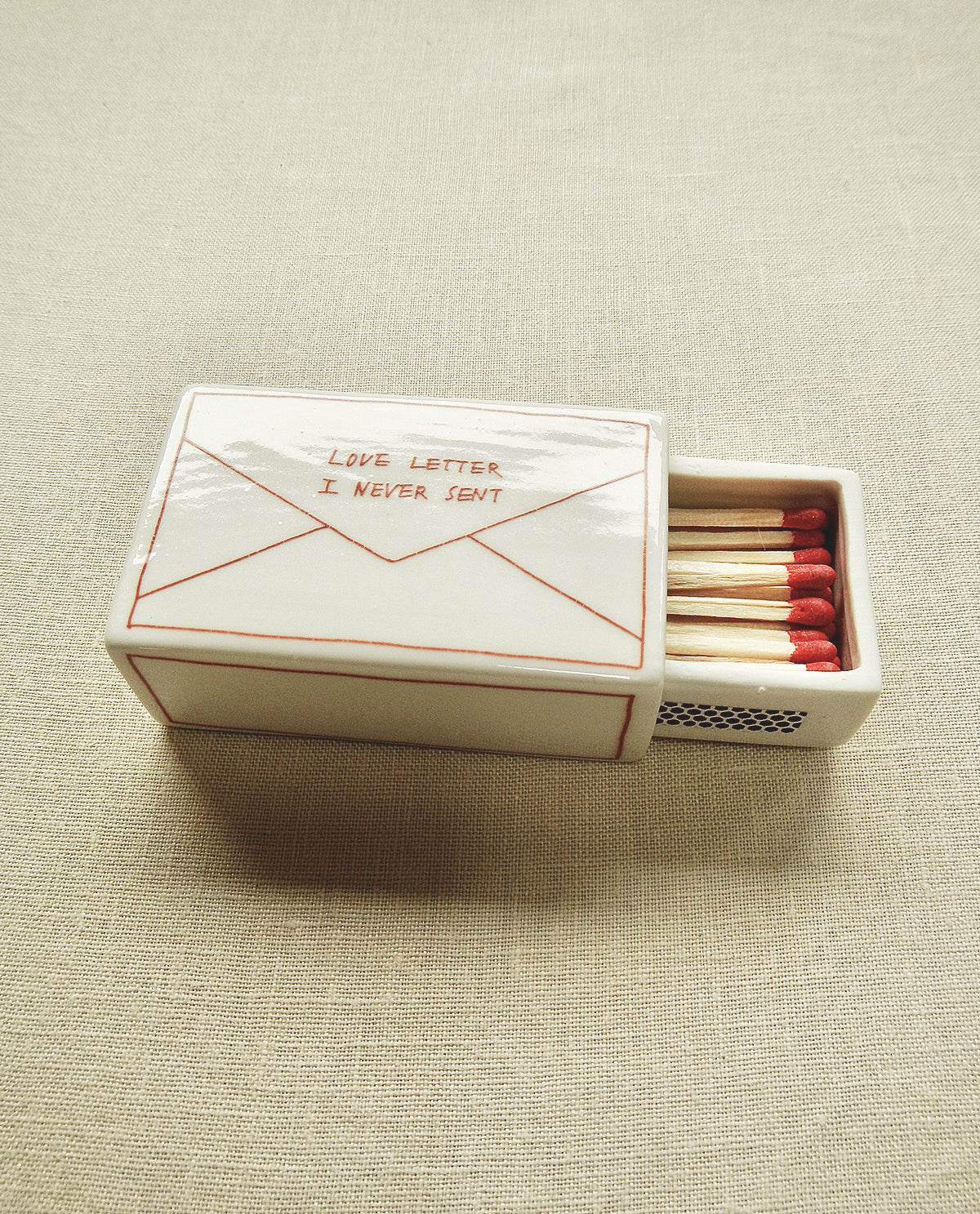 Ceramic box with handwritten love message