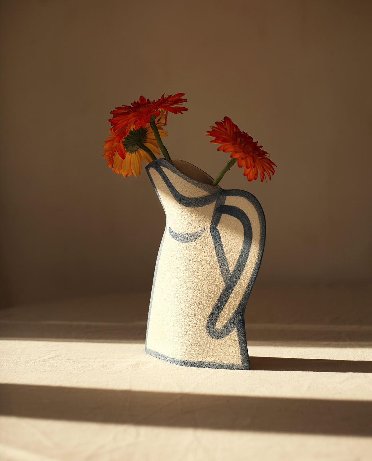 ‘Morandi Pitcher - Blue’ Ceramic Vase