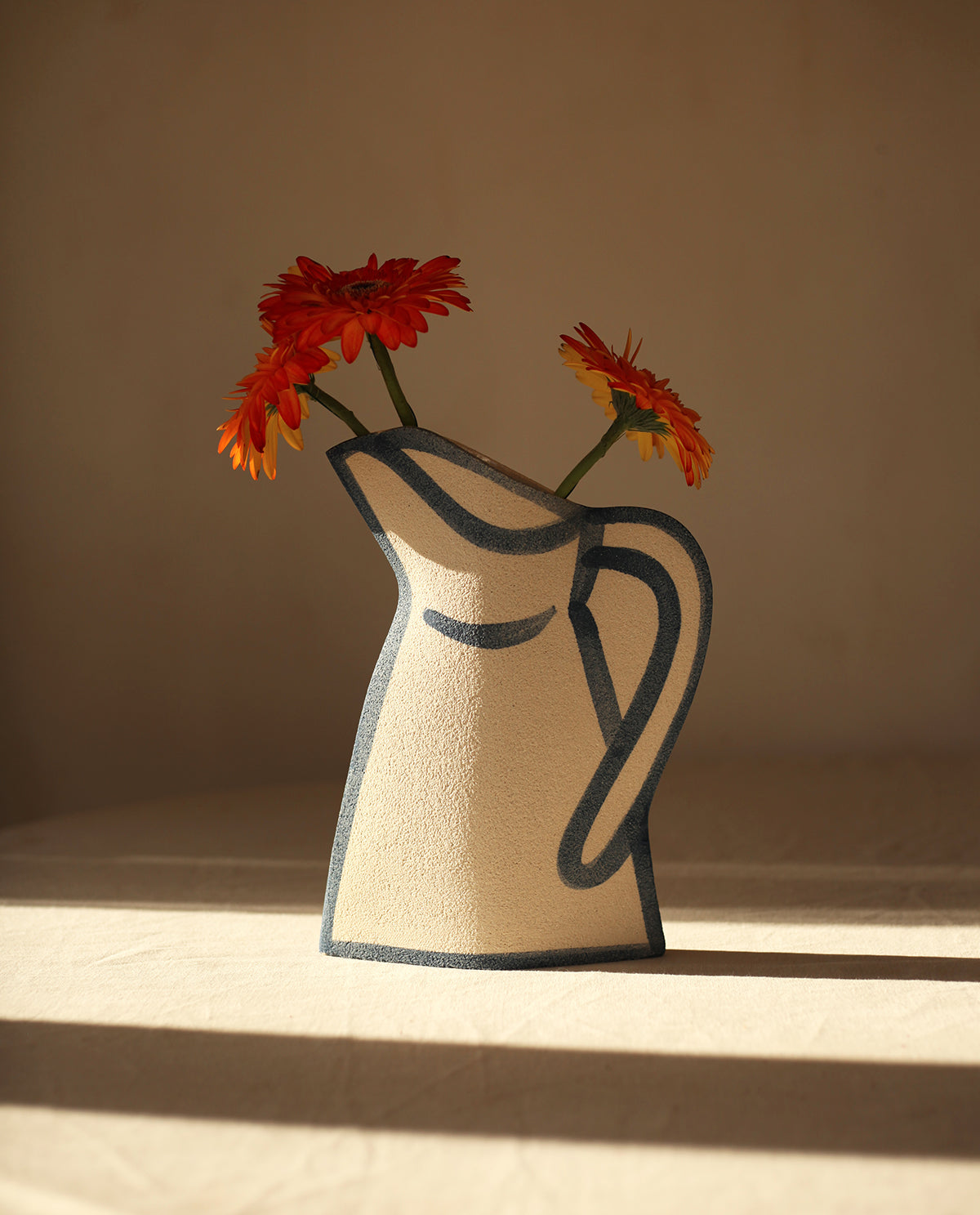 ‘Morandi Pitcher - Blue’ Ceramic Vase