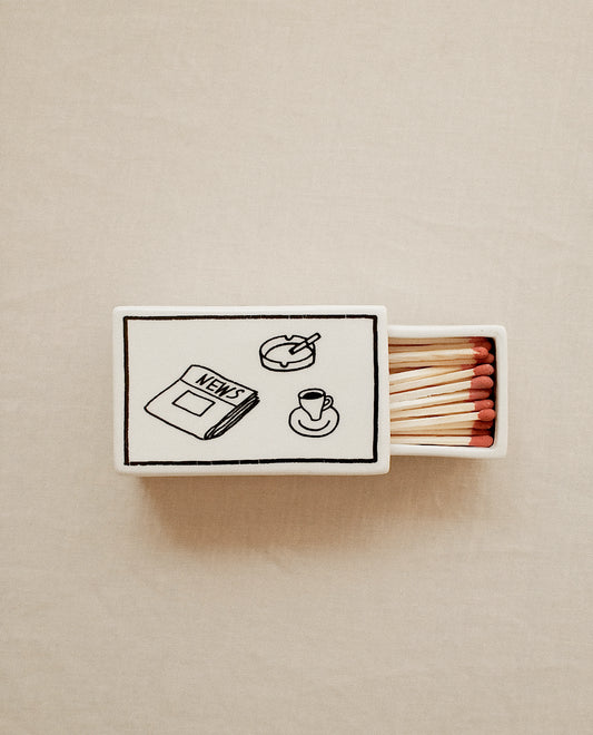 ‘News’ Ceramic Matchbox