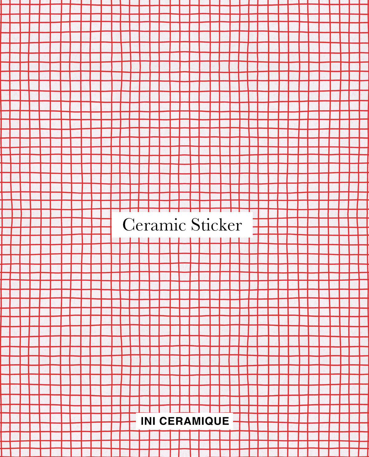 'Scarlet Check' Ceramic Sticker