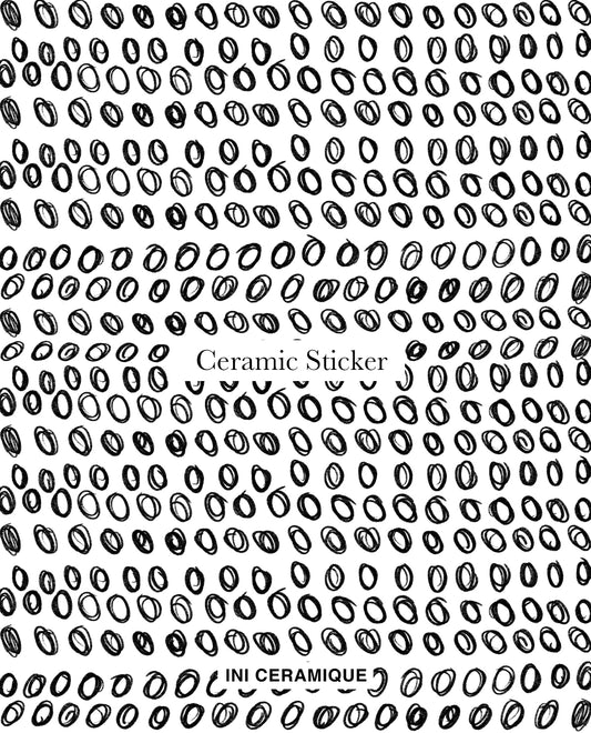 'Charcoal Rings' Ceramic Sticker
