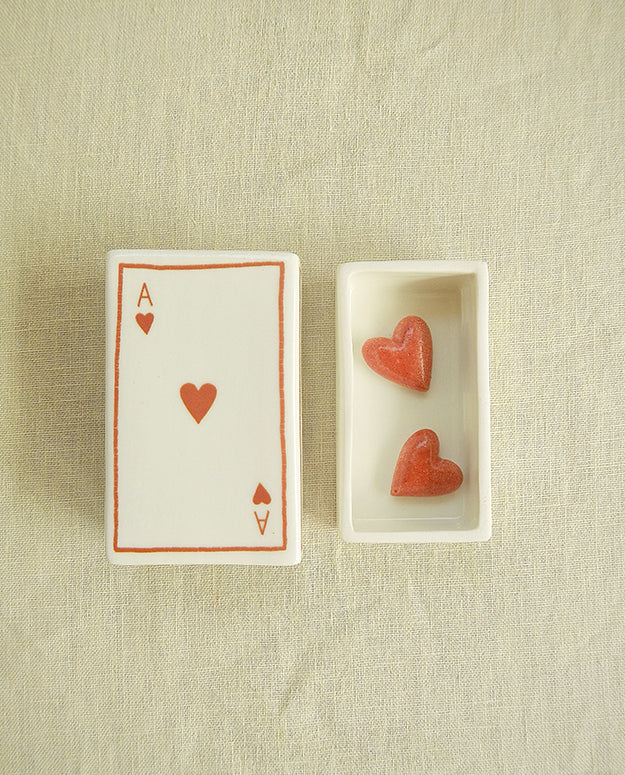 ‘Ace Of Hearts’ Ceramic Matchbox