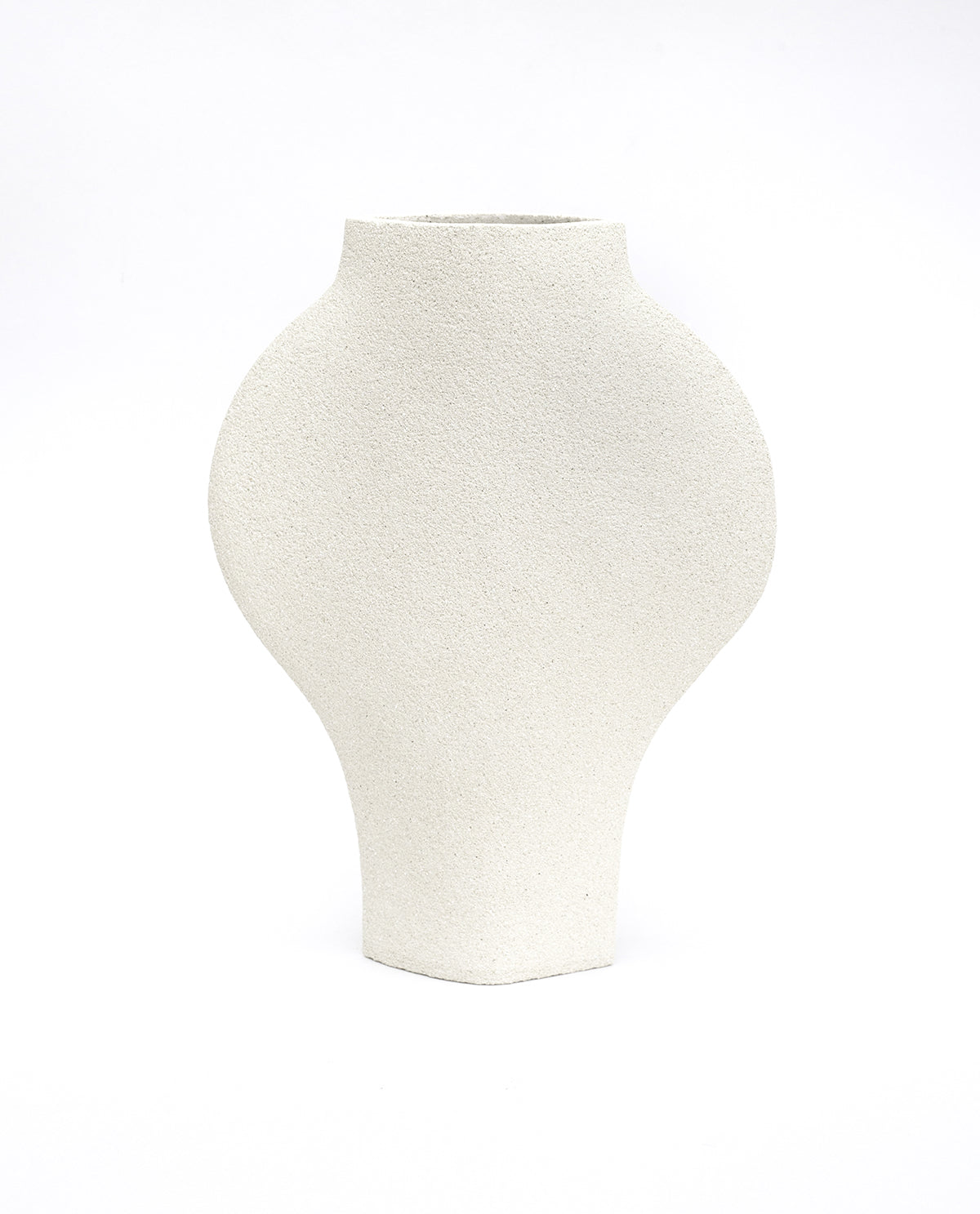 Hand-painted abstract vase by INI CERAMIQUE with carved patterns and textured finish