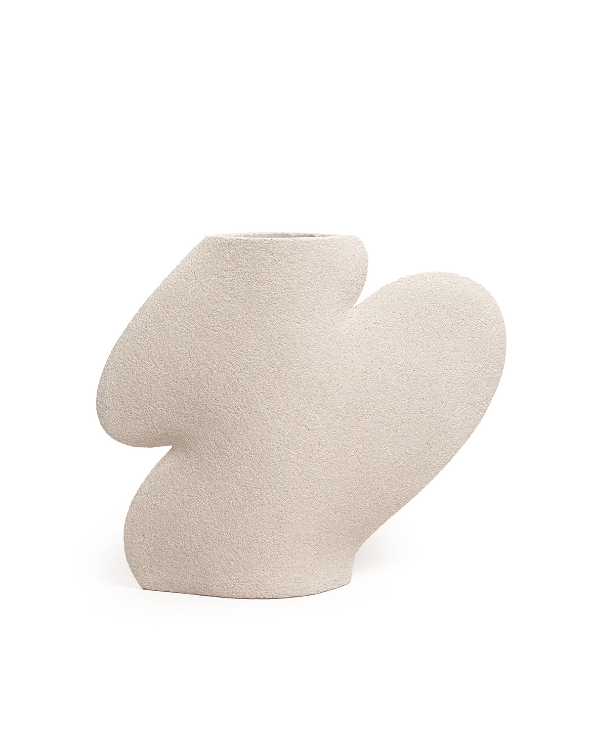 Handmade minimalist vase by INI CERAMIQUE featuring an original design and textured finish