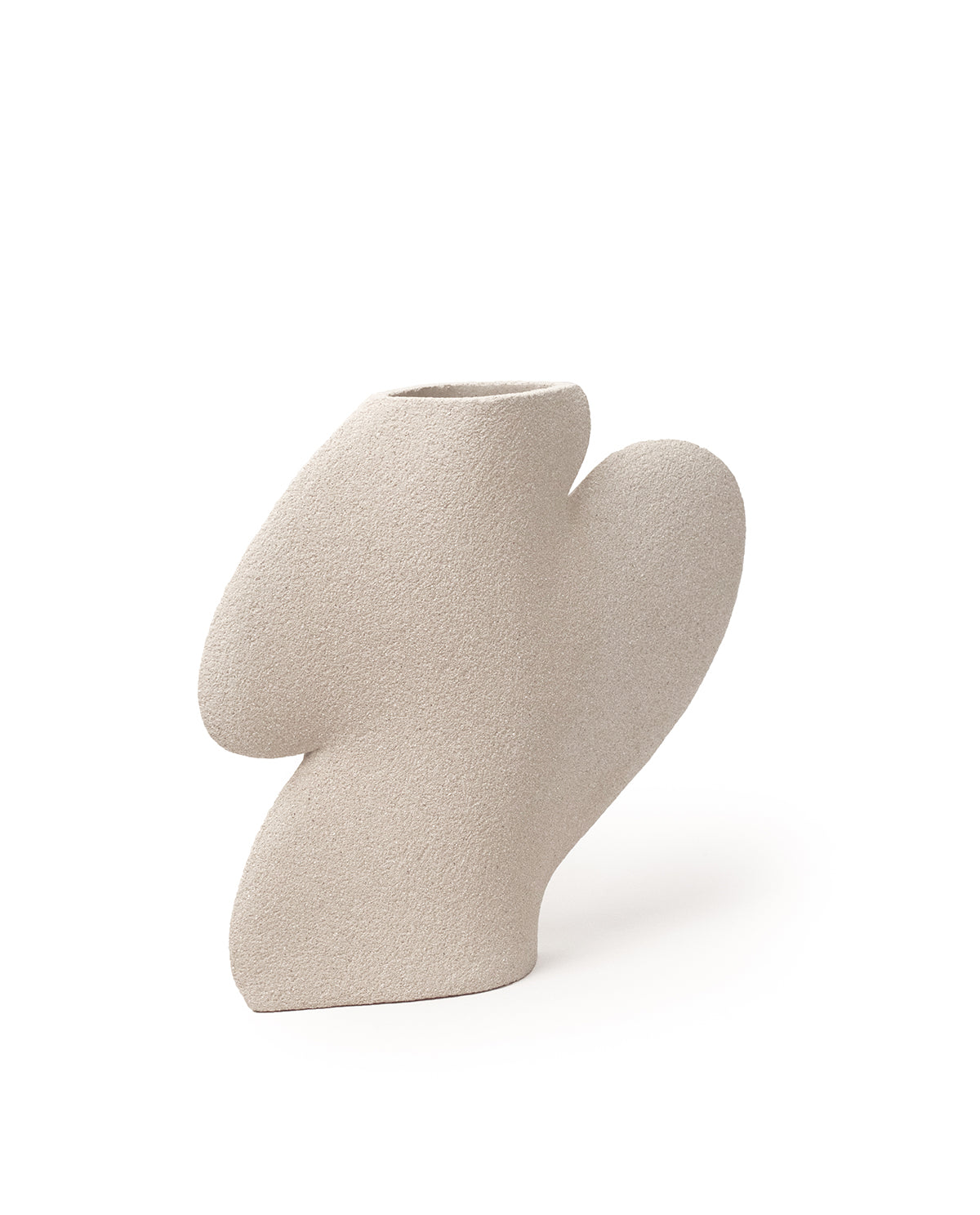 Handmade minimalist vase by INI CERAMIQUE featuring an original design and textured finish