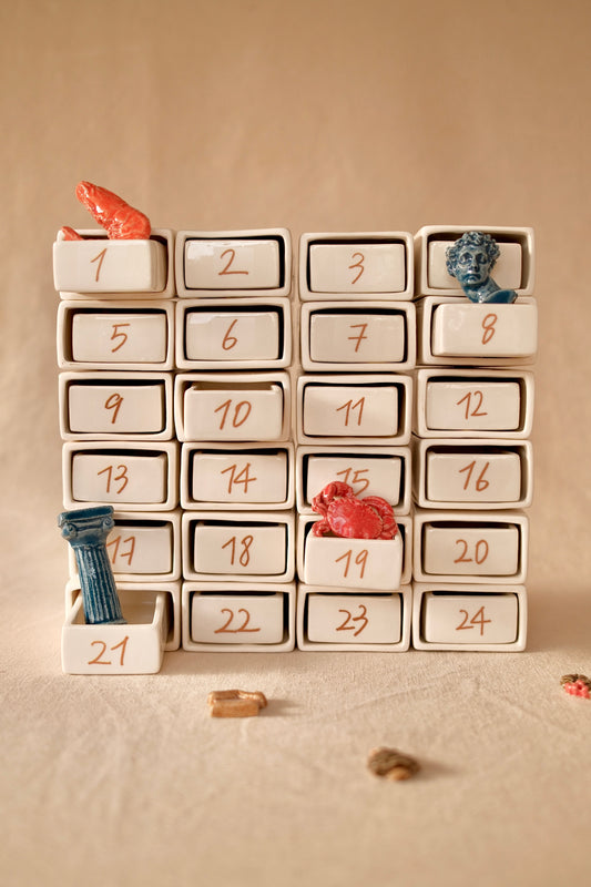 Handcrafted ceramic Advent Calendar made in France