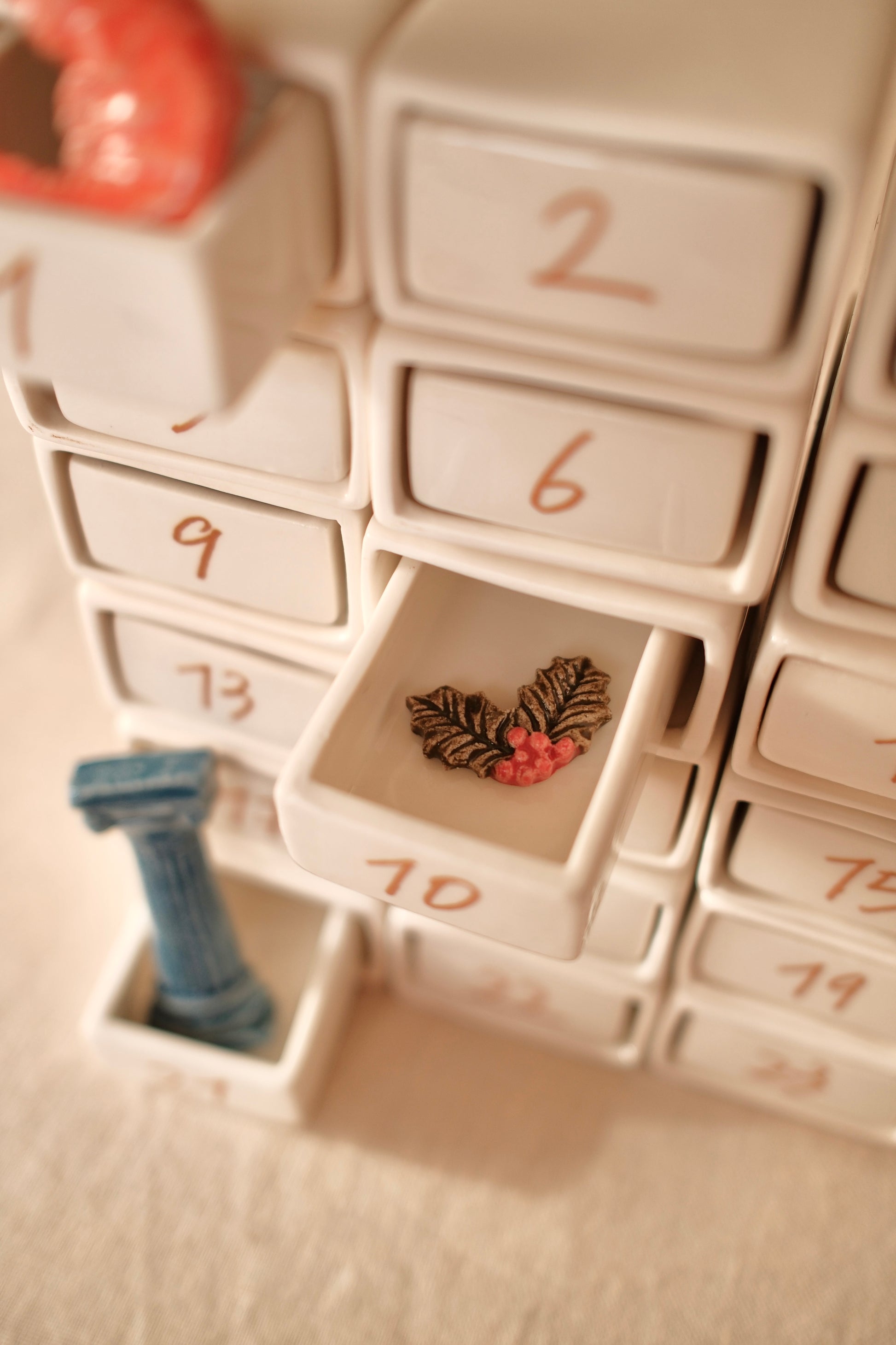 Handcrafted ceramic Advent Calendar made in France