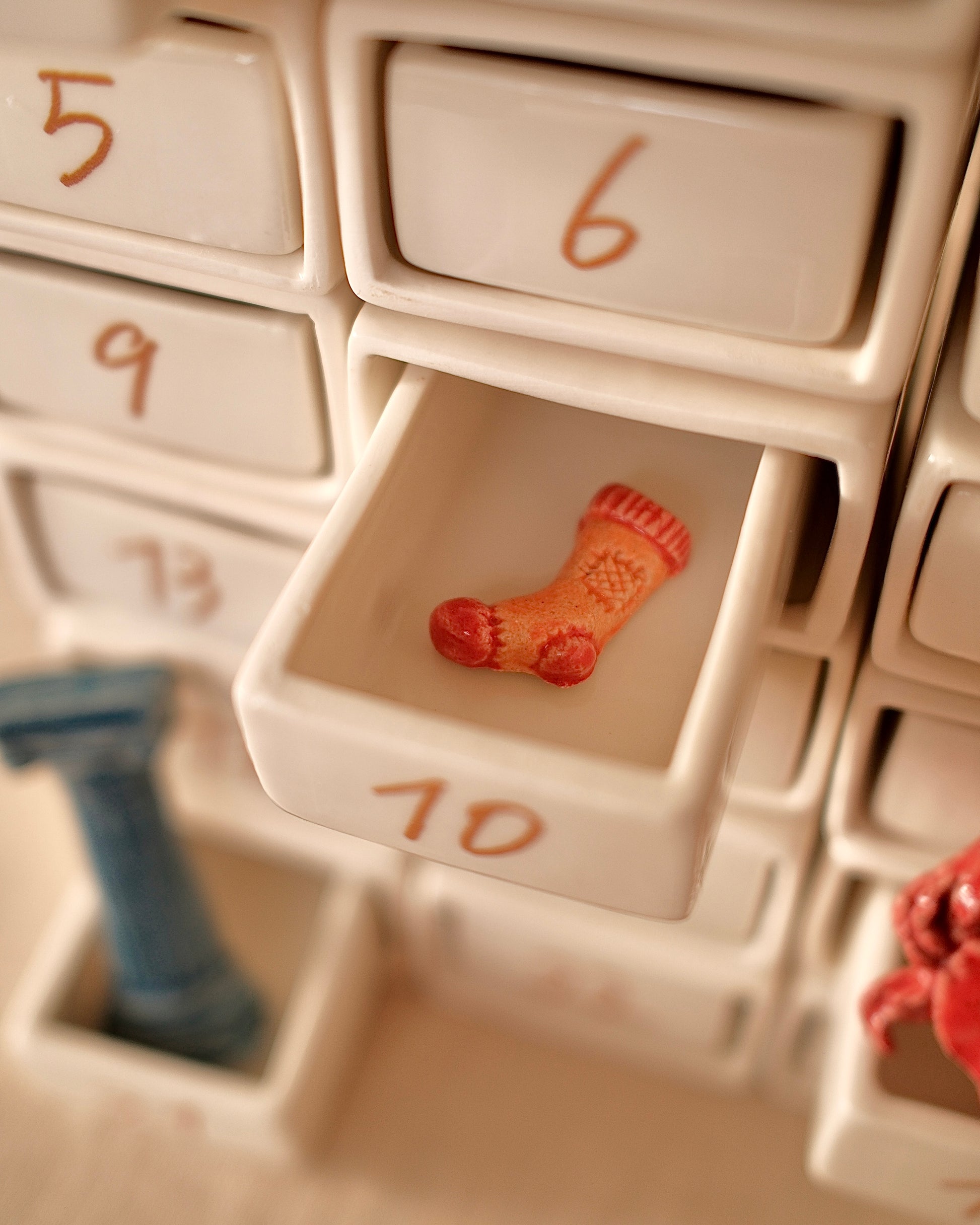 Handcrafted ceramic Advent Calendar made in France
