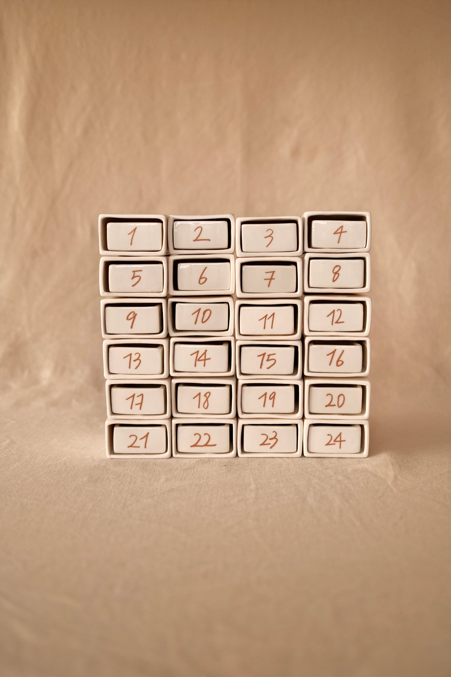 Handcrafted ceramic Advent Calendar made in France