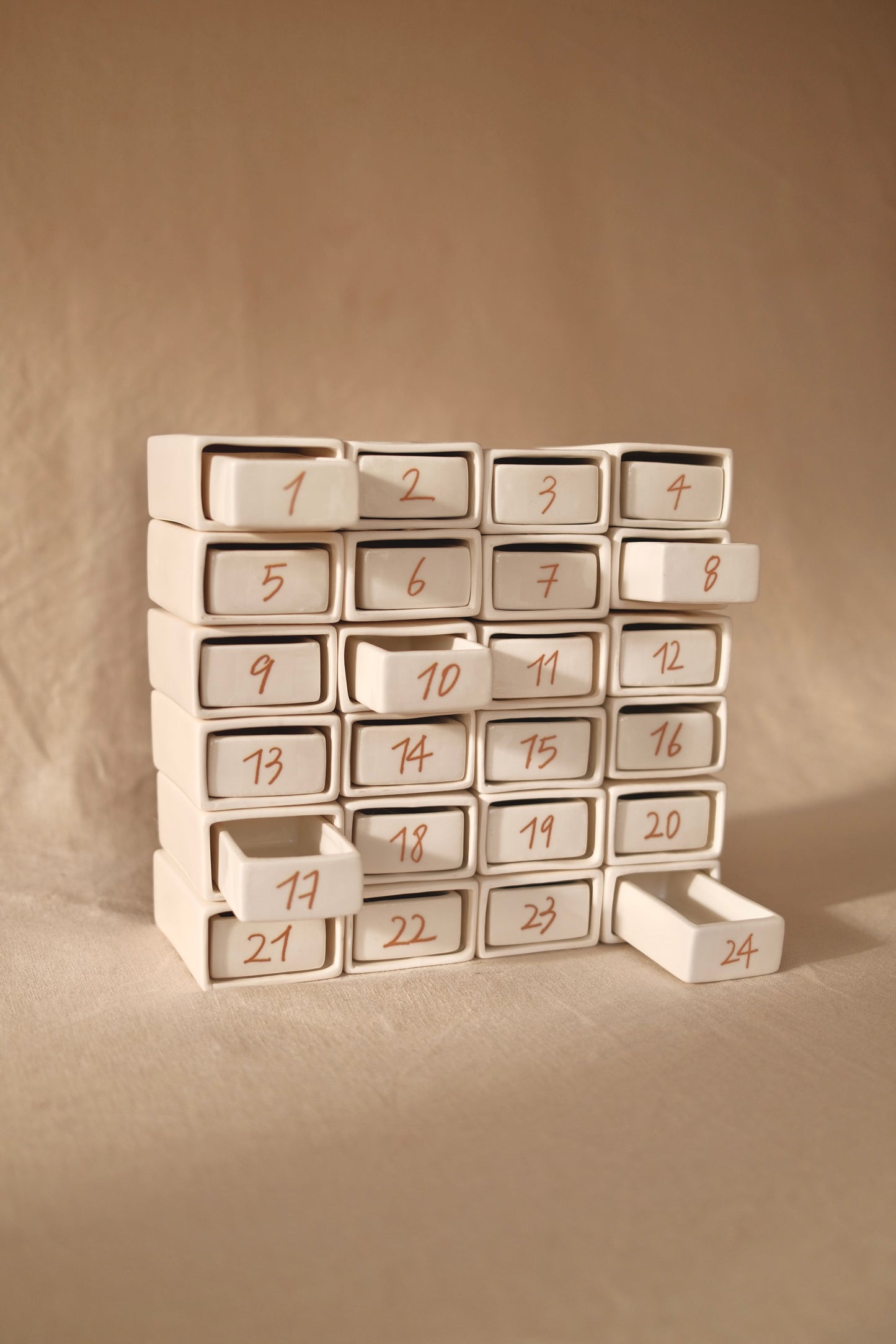 Handcrafted ceramic Advent Calendar made in France
