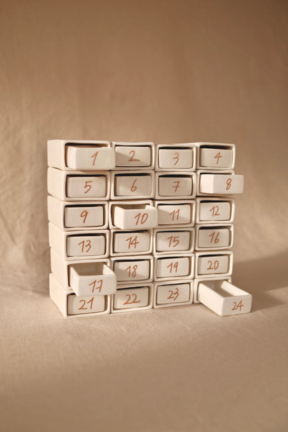 Handcrafted ceramic Advent Calendar made in France