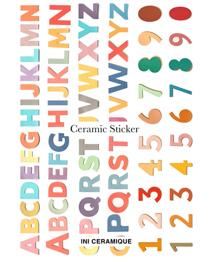 Sticker Céramique 'Rainbow Block Letters'