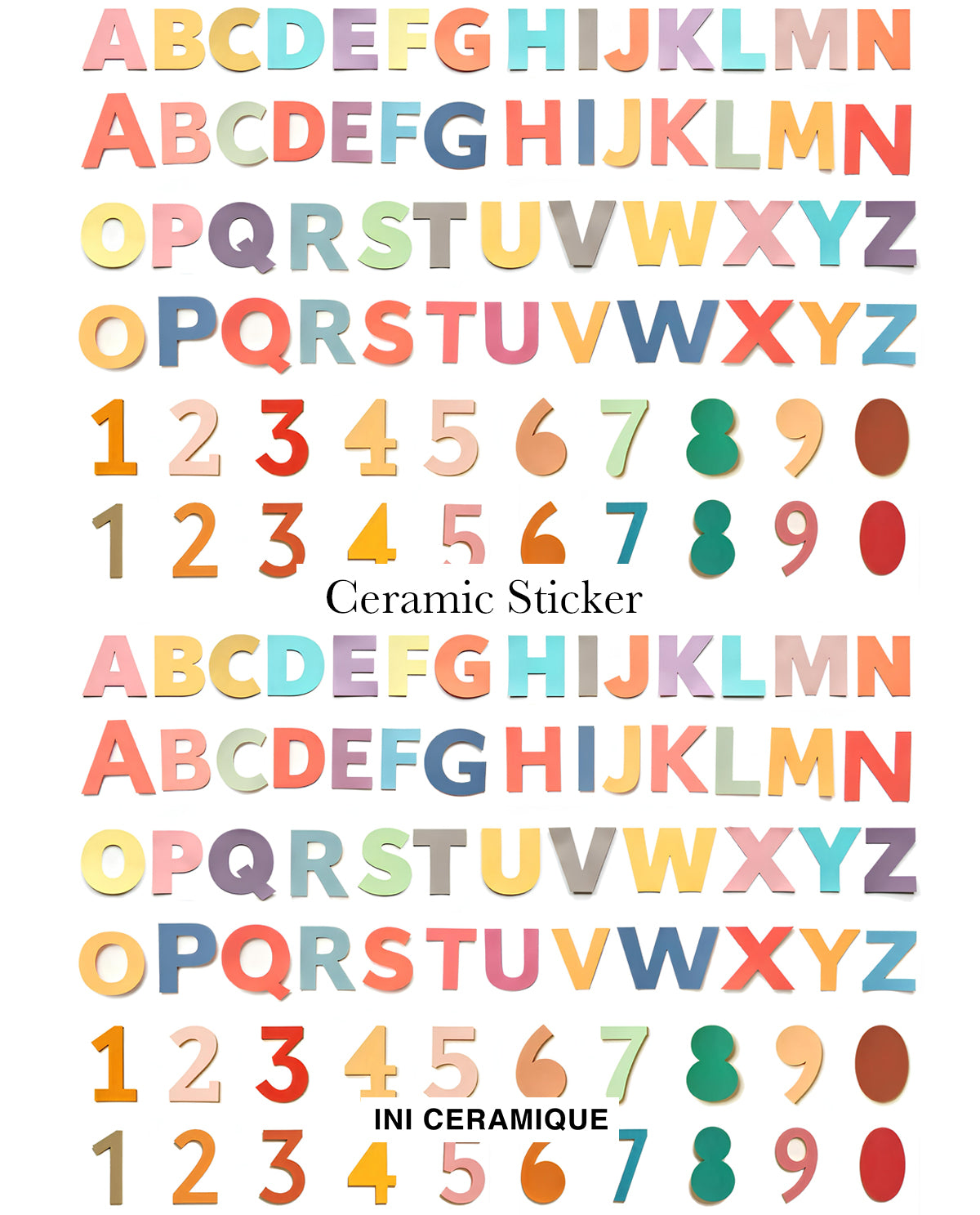 Sticker Céramique 'Rainbow Block Letters'