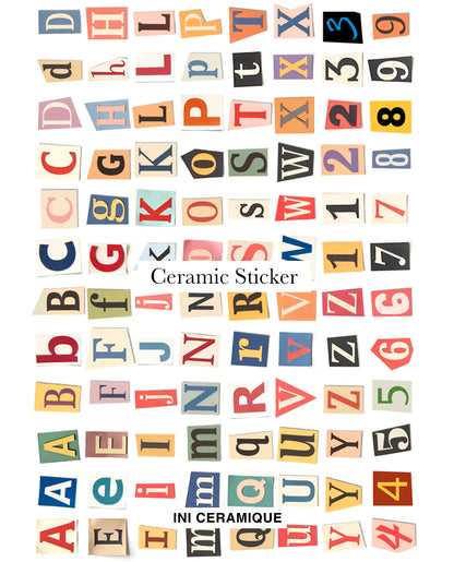 Sticker Céramique 'Collage Alphabet'