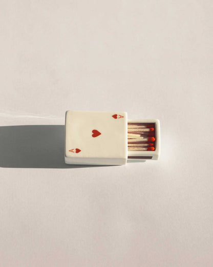 'Mini Ace Of Hearts’ Ceramic Matchbox