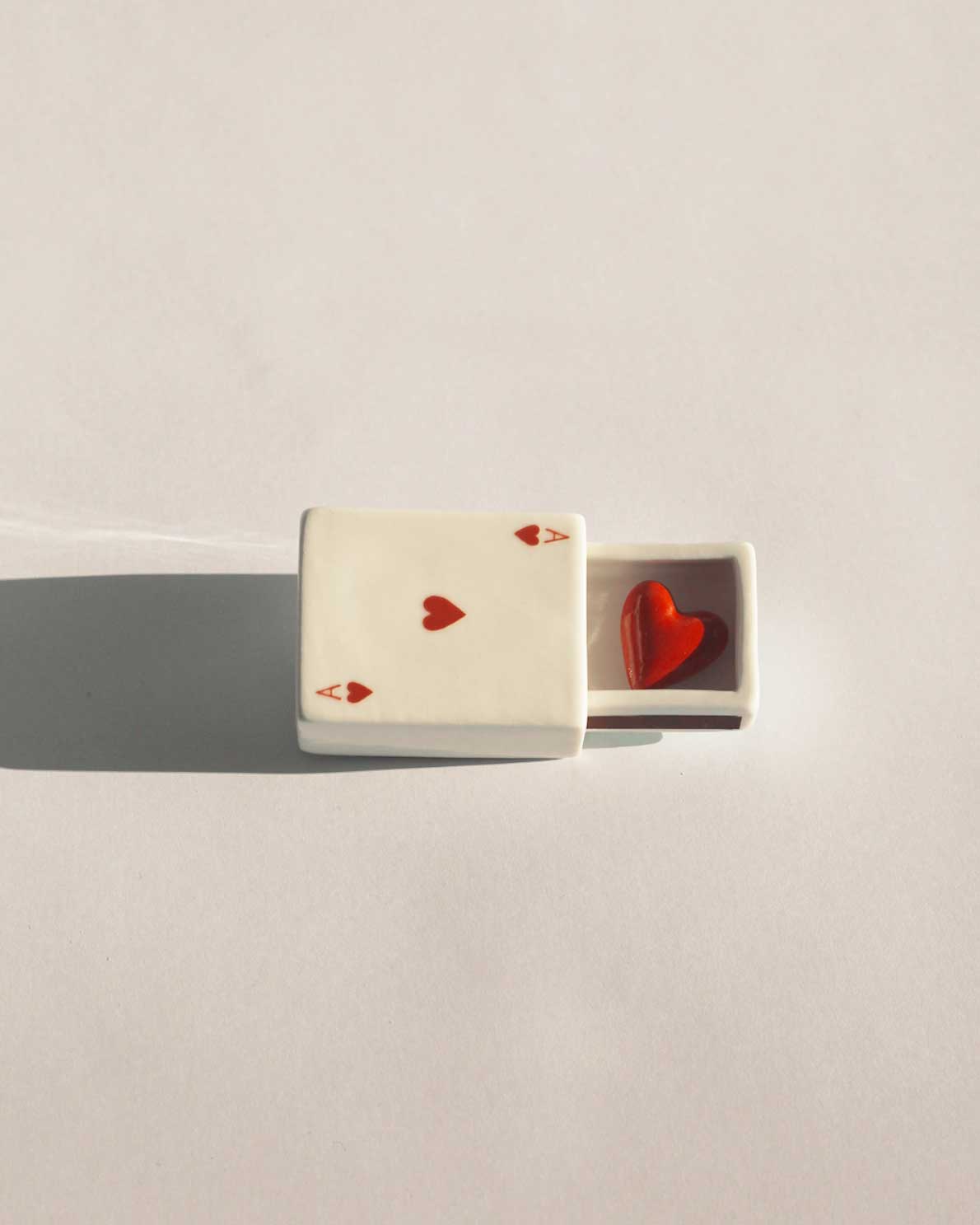 'Mini Ace Of Hearts’ Ceramic Matchbox
