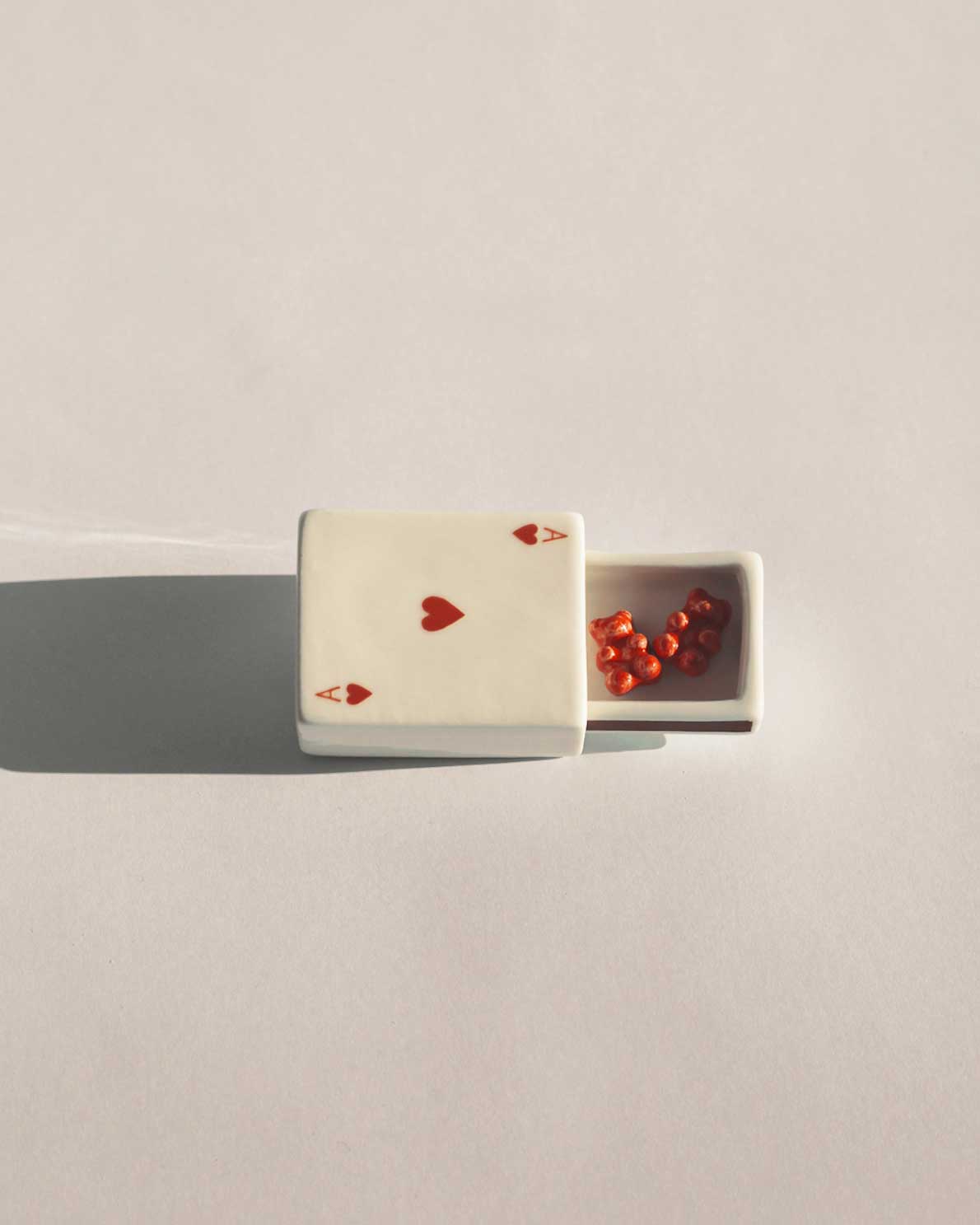 'Mini Ace Of Hearts’ Ceramic Matchbox