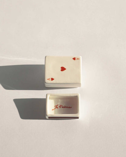 'Mini Ace Of Hearts’ Ceramic Matchbox