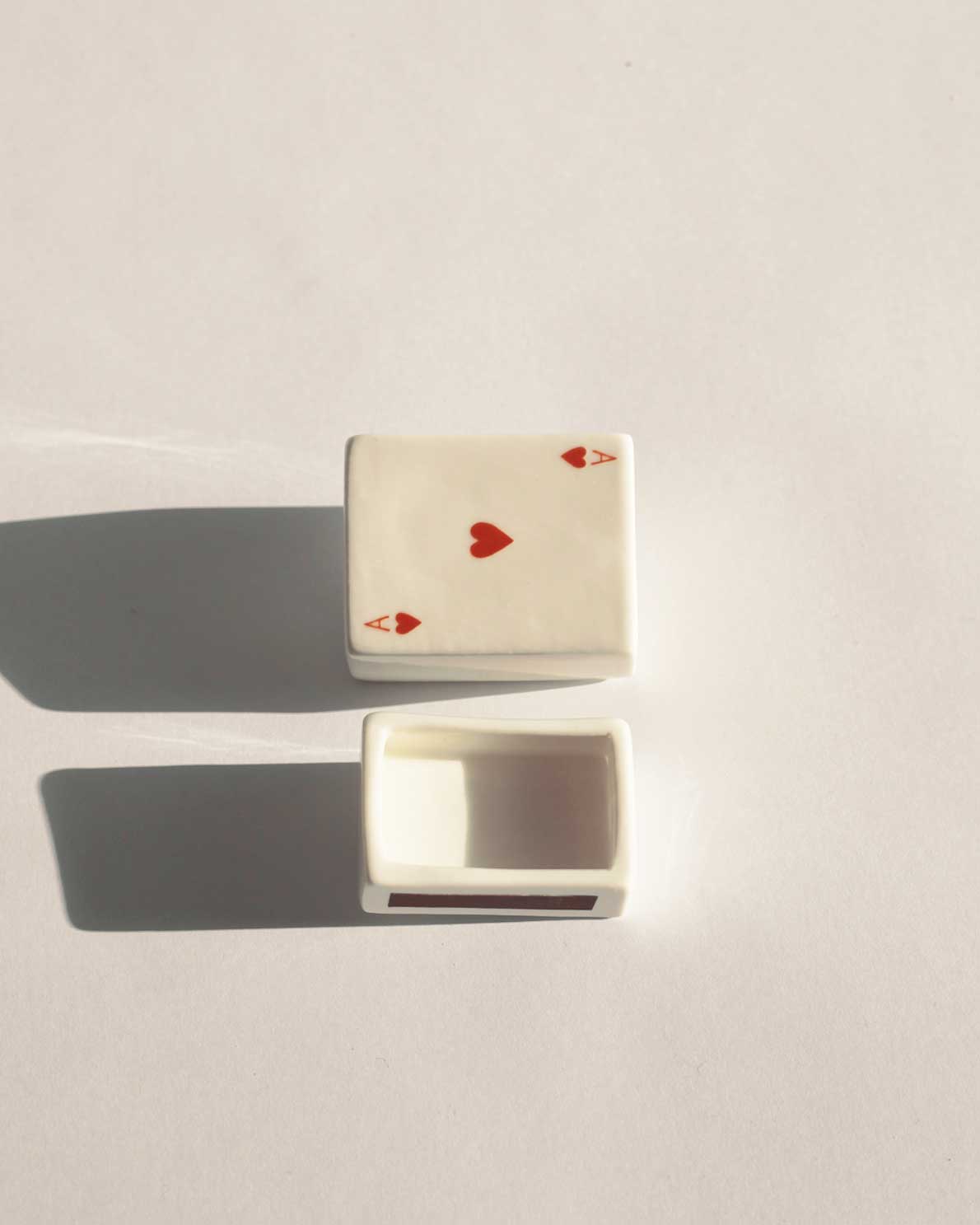 'Mini Ace Of Hearts’ Ceramic Matchbox
