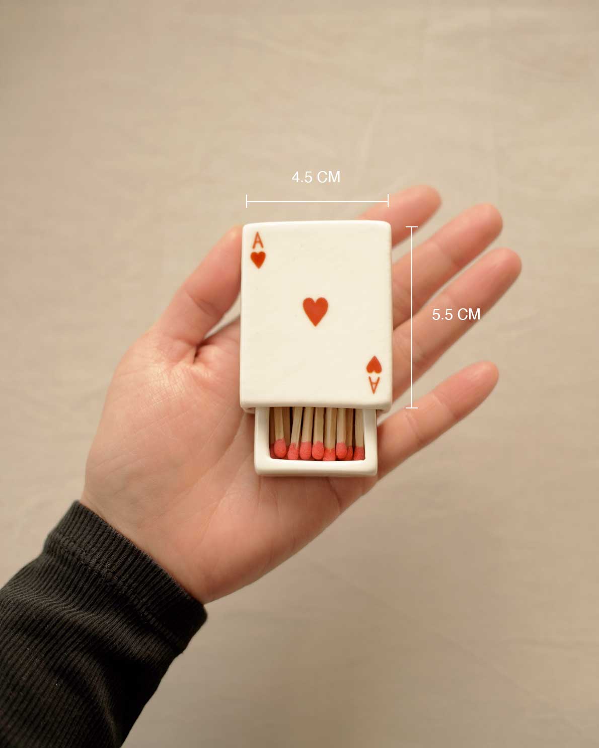 'Mini Ace Of Hearts’ Ceramic Matchbox