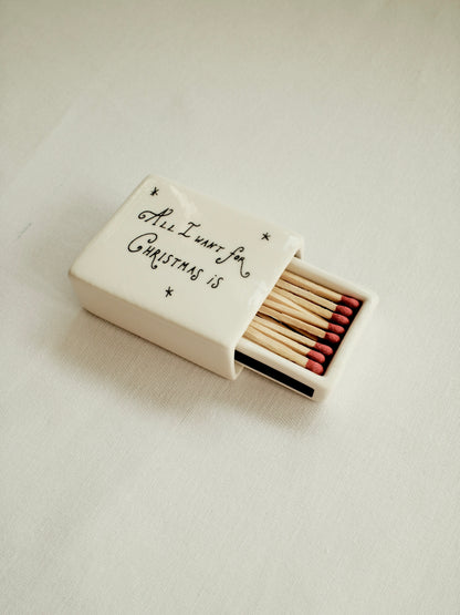 Mini Boite Allumettes En Céramique ‘More Coffee SVP’