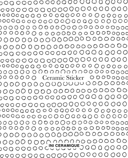 'Sketch Circles' Ceramic Sticker