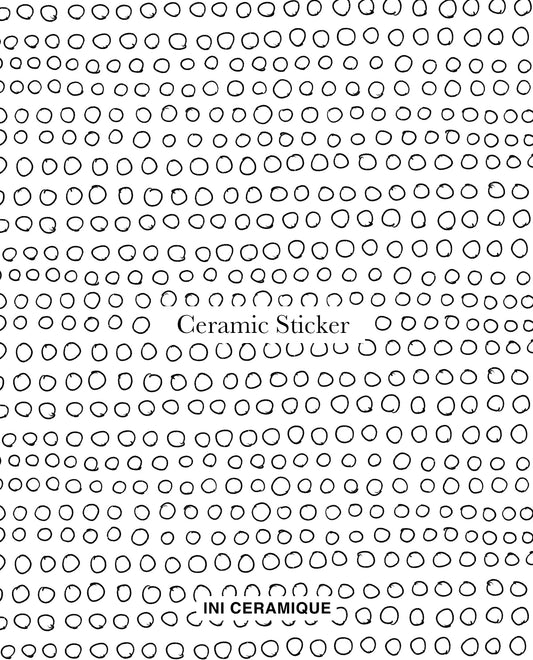 'Sketch Circles' Ceramic Sticker