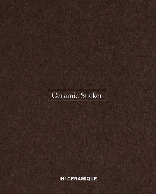 'Mocha Feltgrain' Ceramic Sticker