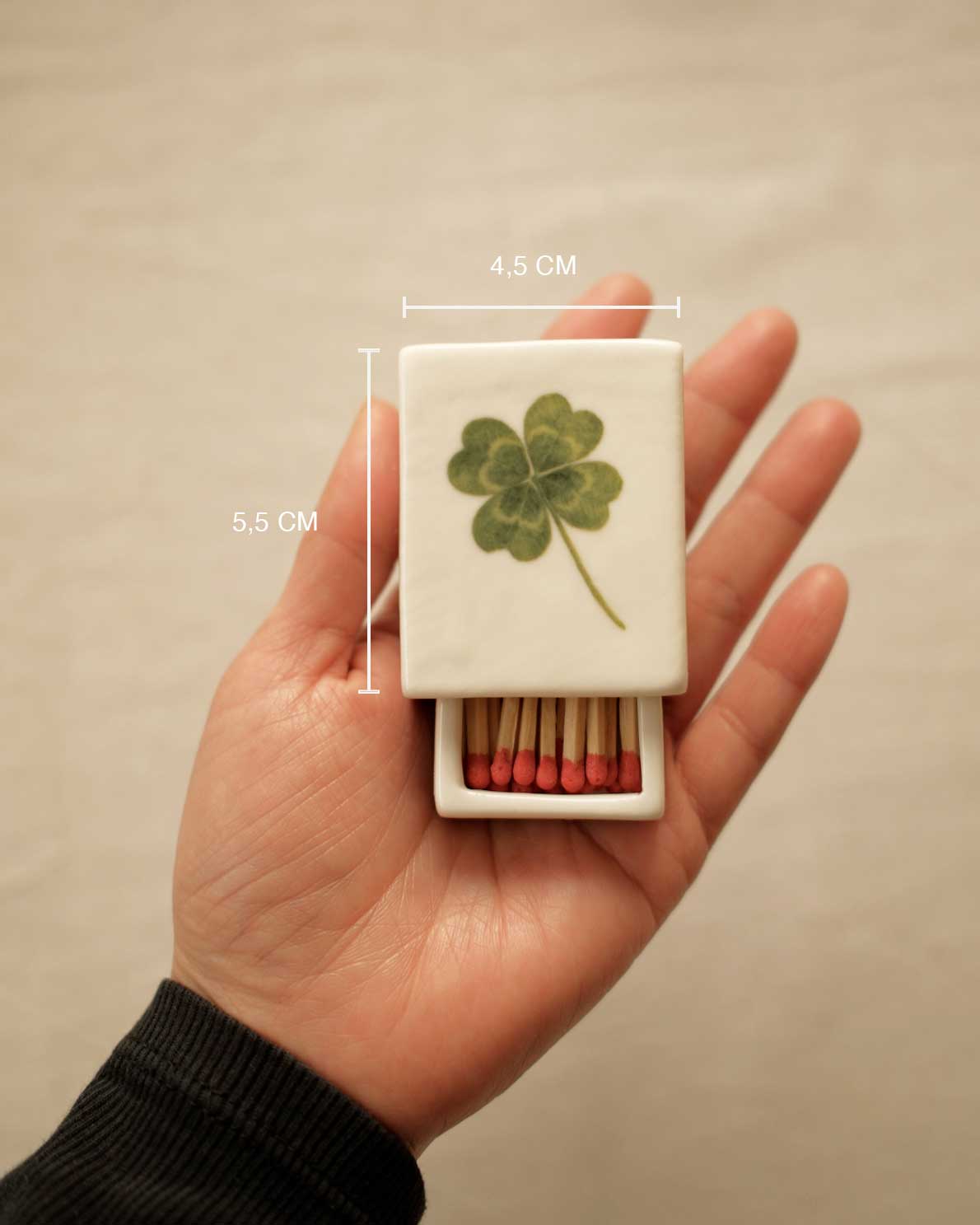 'Mini Clover’ Ceramic Matchbox