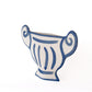 Hand-painted greek vase by INI CERAMIQUE with geometric patterns and textured finish