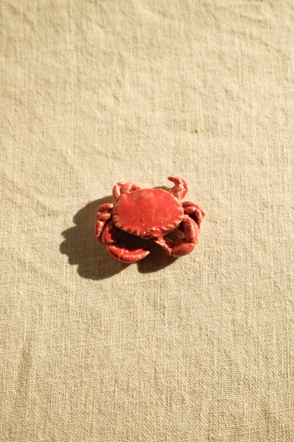 Ceramic matchbox with hand-drawn crab french illustration