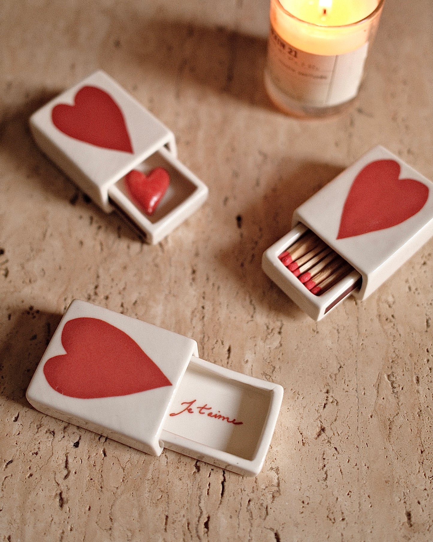 'Mini Big Heart’ Ceramic Matchbox