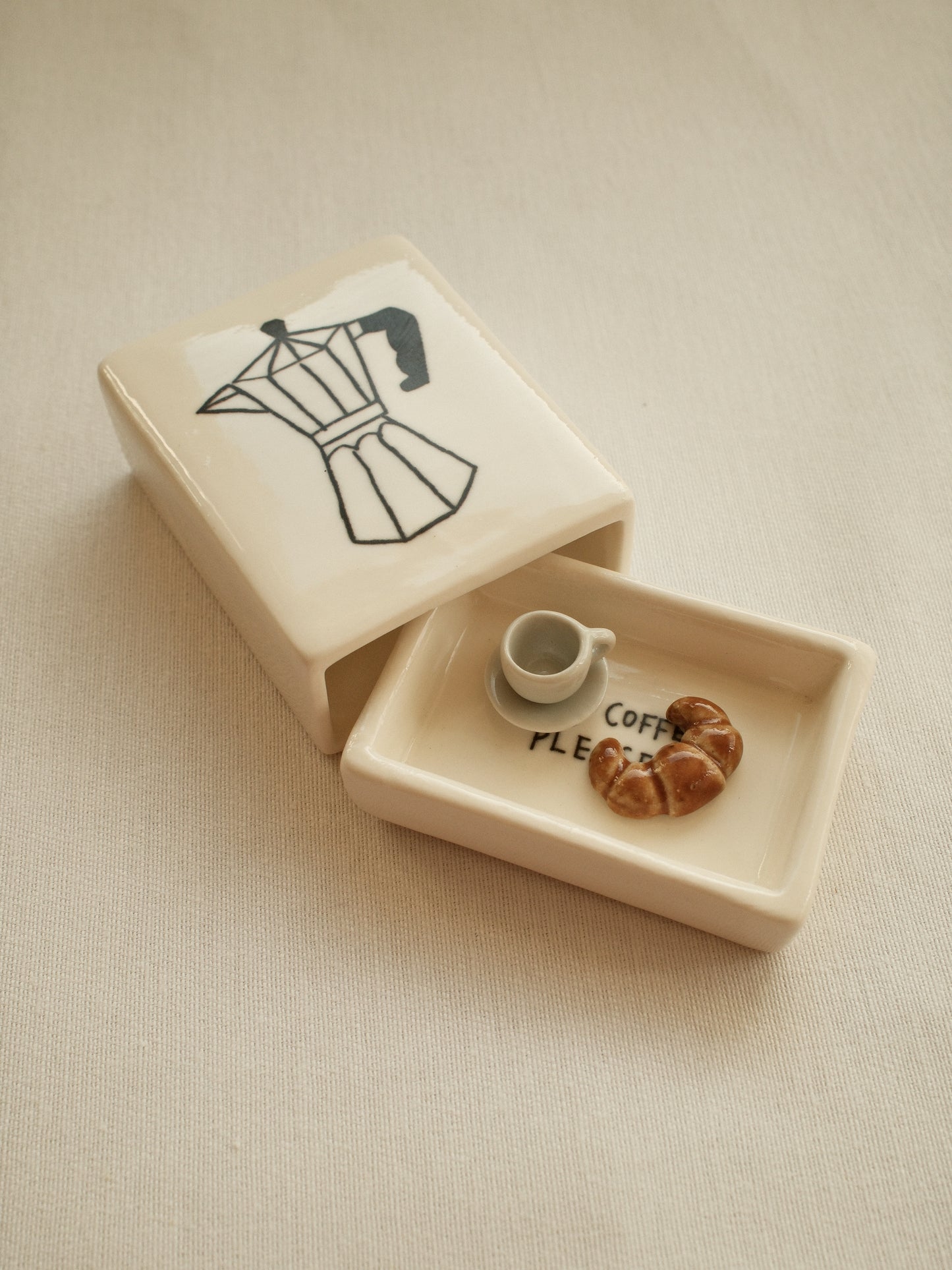 'More Coffee Pls' Mini Ceramic Matchbox