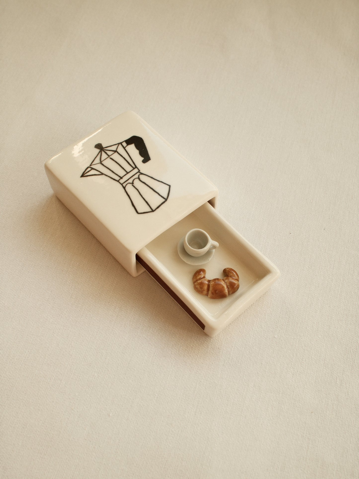 'More Coffee Pls' Mini Ceramic Matchbox