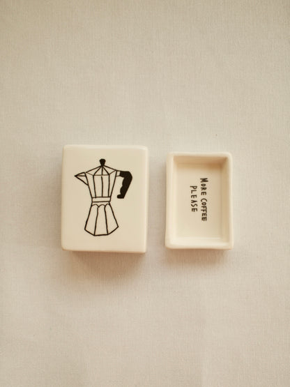 'More Coffee Pls' Mini Ceramic Matchbox