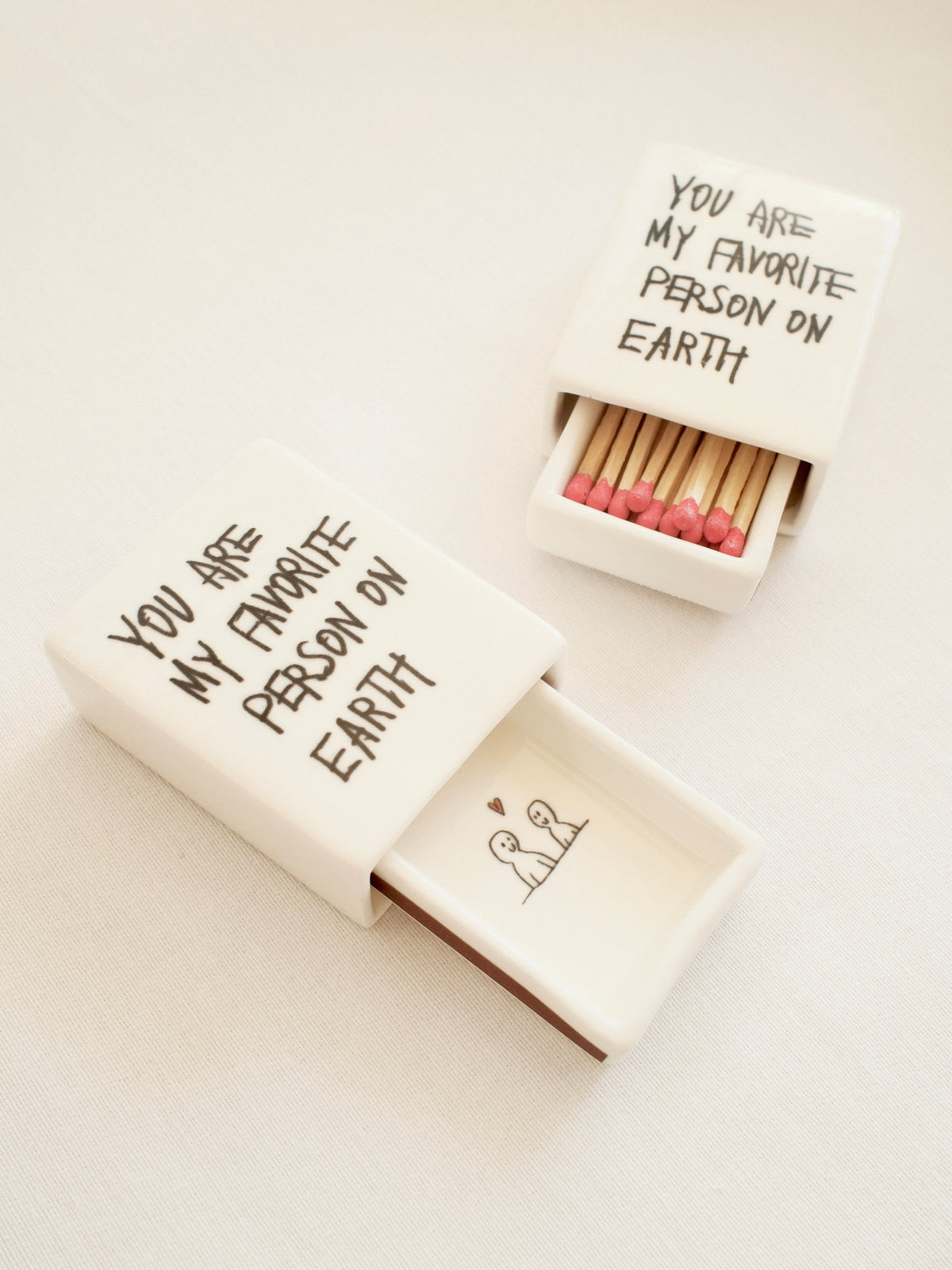Mini Boite Allumettes En Céramique ‘More Coffee SVP’