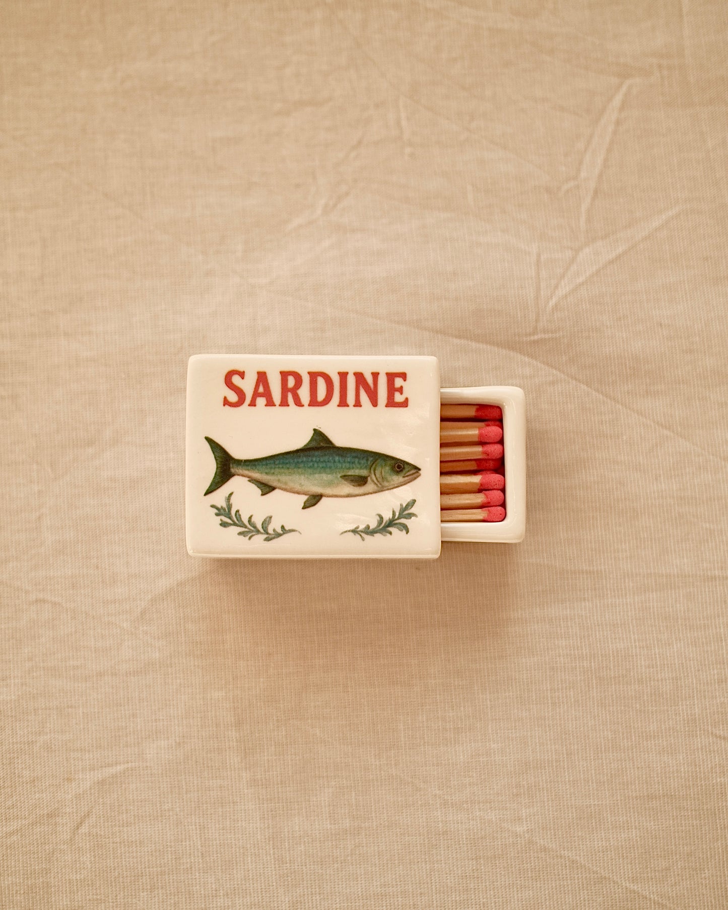 'Mini Sardine’ Ceramic Matchbox