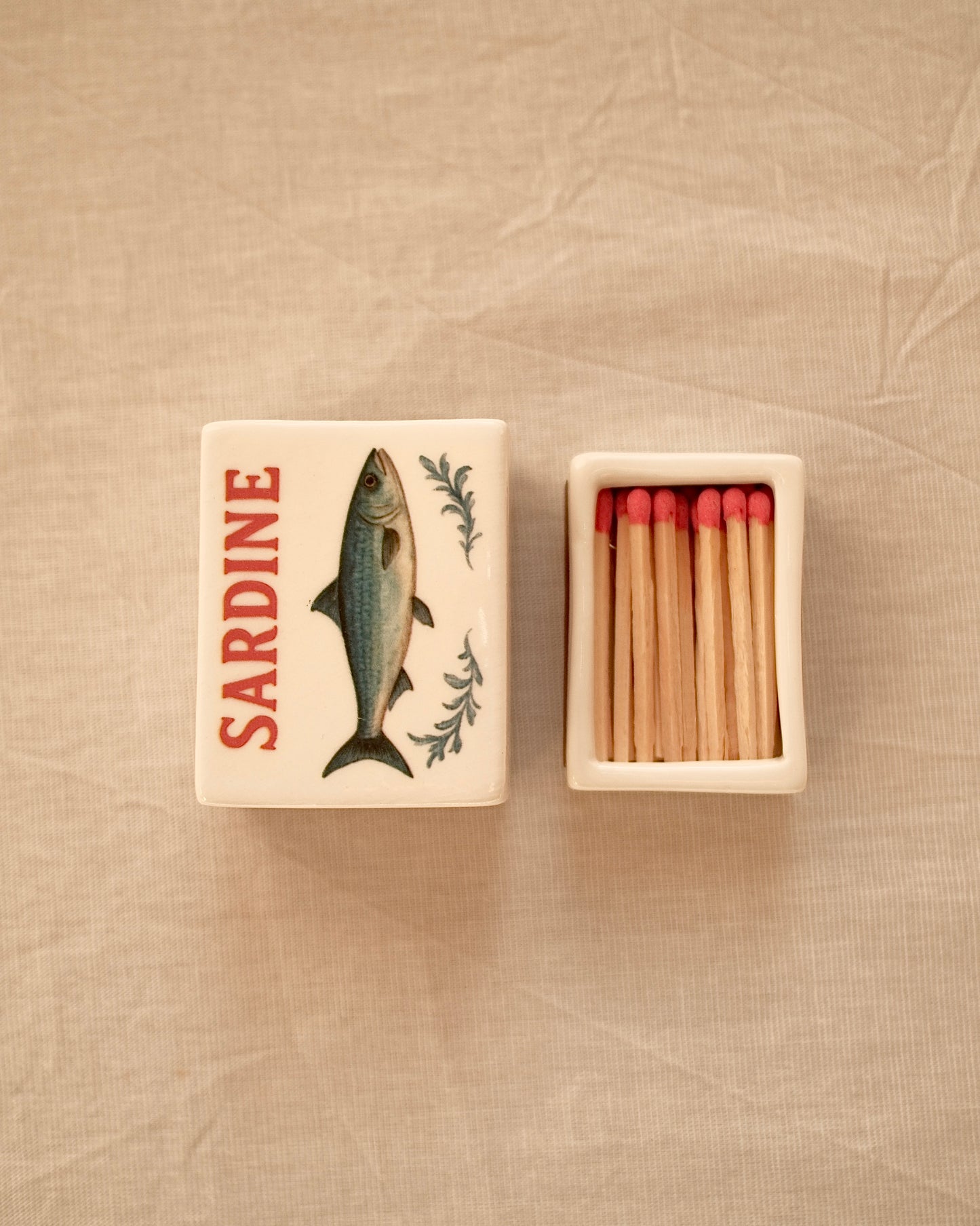 'Mini Sardine’ Ceramic Matchbox
