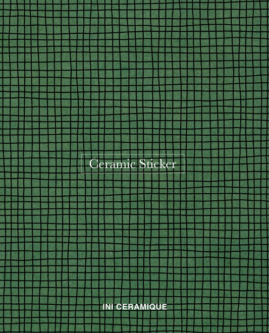 'Evergreen Check' Ceramic Sticker