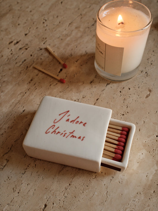 'J'adore Christmas' Mini Ceramic Matchbox