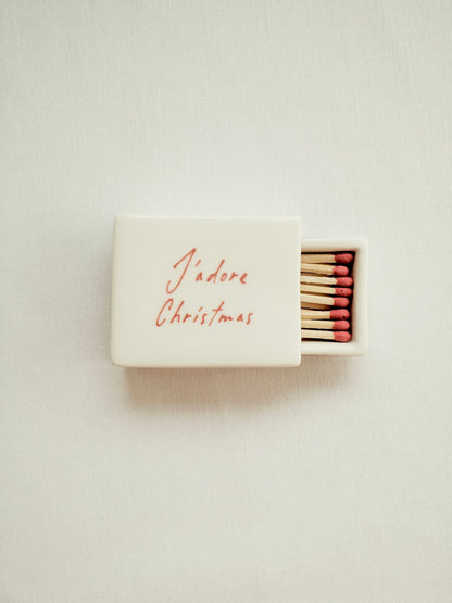 'J'adore Christmas' Mini Ceramic Matchbox