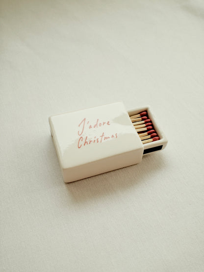 'J'adore Christmas' Mini Ceramic Matchbox