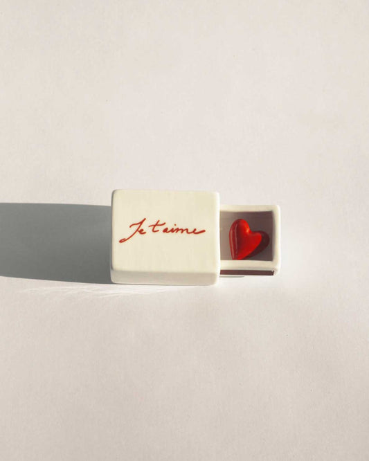 'Mini Je t'aime’ Ceramic Matchbox