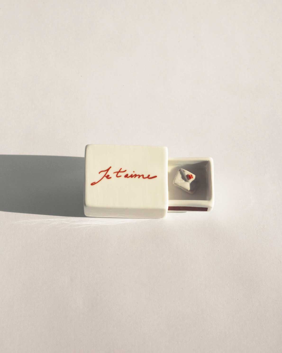 'Mini Je t'aime’ Ceramic Matchbox